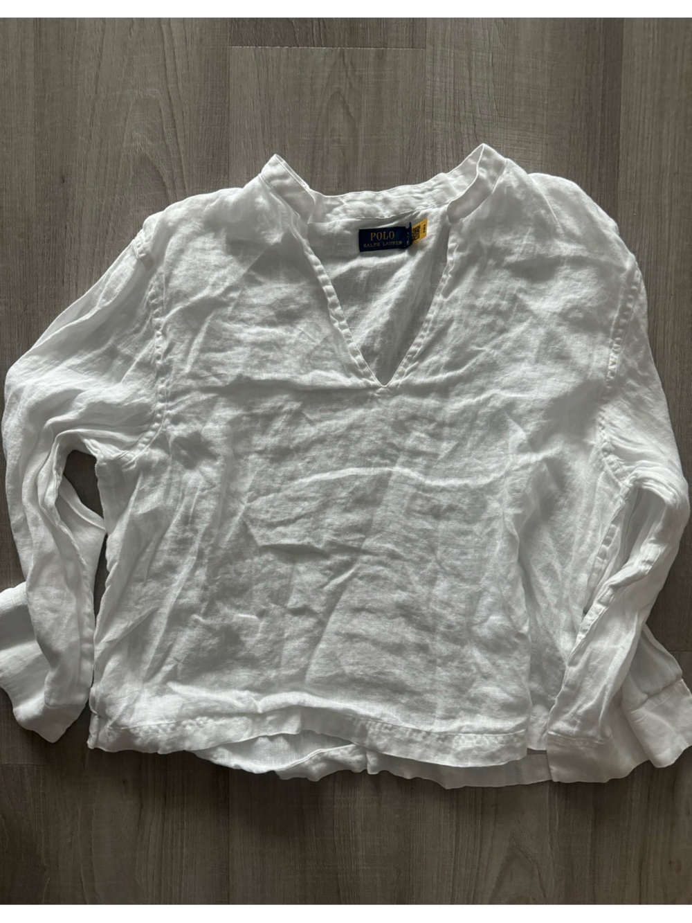 Ralph Lauren White Linen V-Neck Tank Top